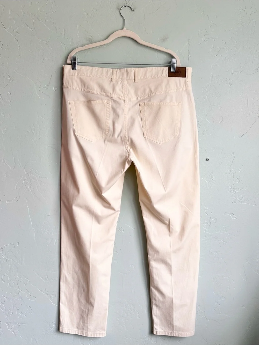 Peter Millar Men's Soft Touch Twill Five Pocket Trouser Yellow Cream Size 38